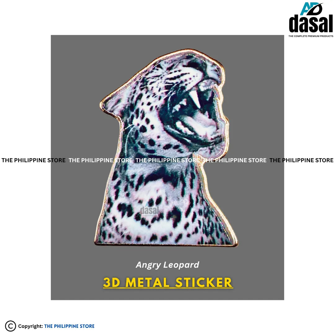 3D Metal Sticker- Angry Leopard