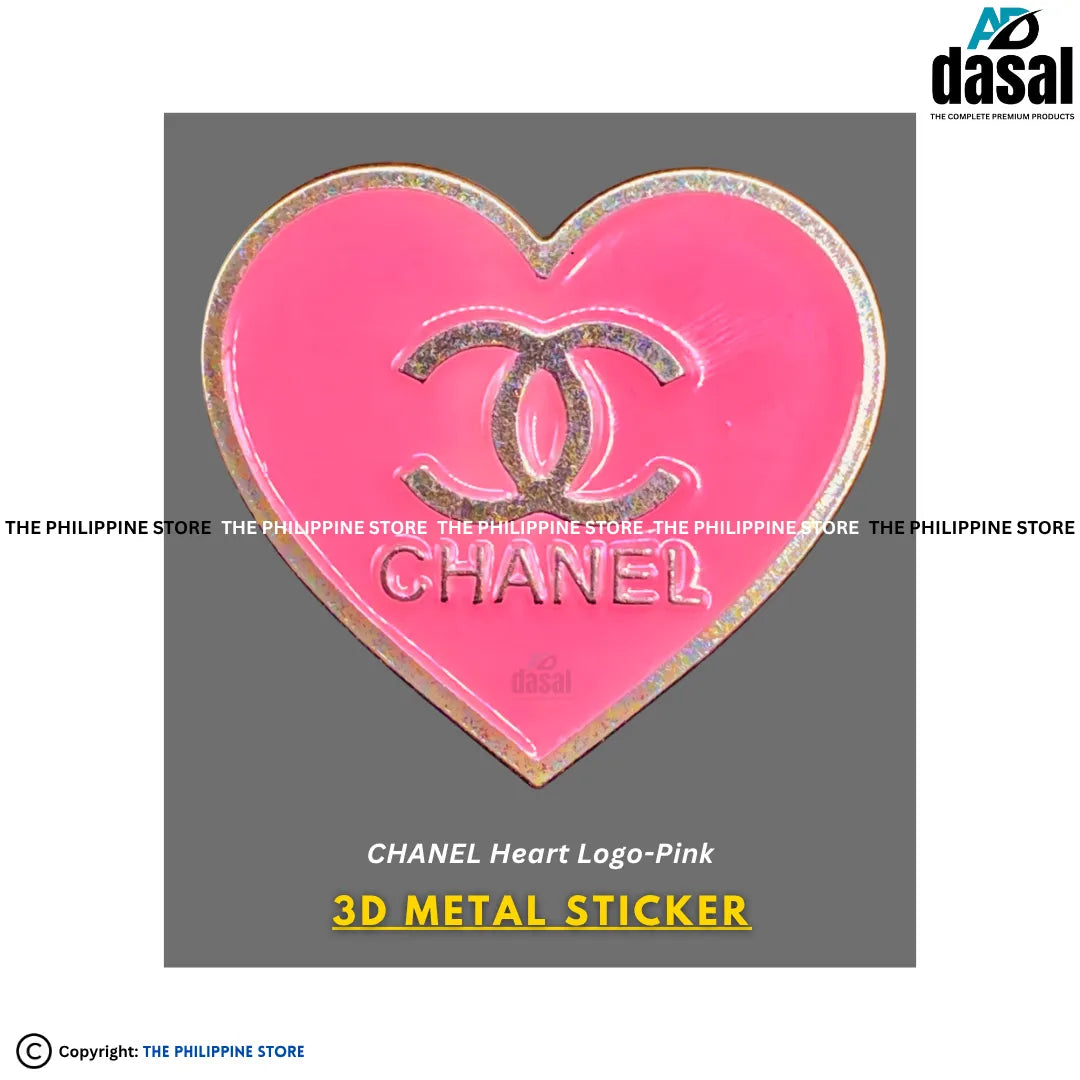 3D Metal Sticker- Chanel Heart Logo-Pink