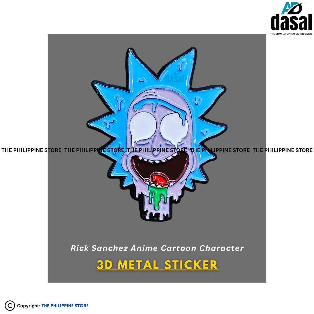 3D Metal Sticker- Rick Sanchez Anime Cartoon Character