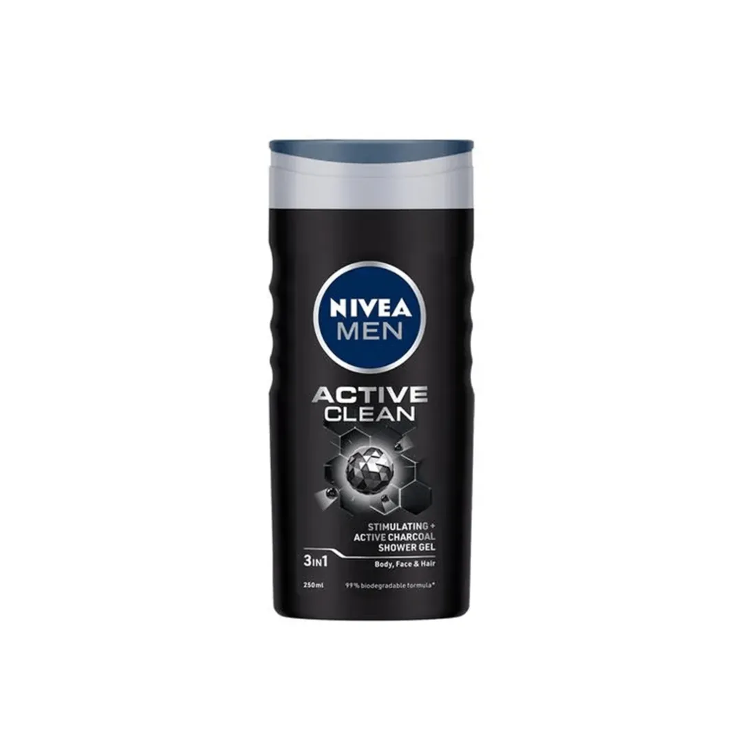 Nivea Shower Gel For Men Active Clean Charcoal 250 Ml