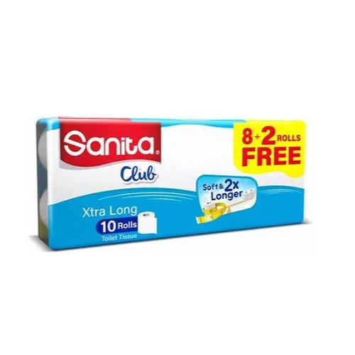 Sanita Club Toilet Tissue 200 Sheets 8 Rolls +2 Free