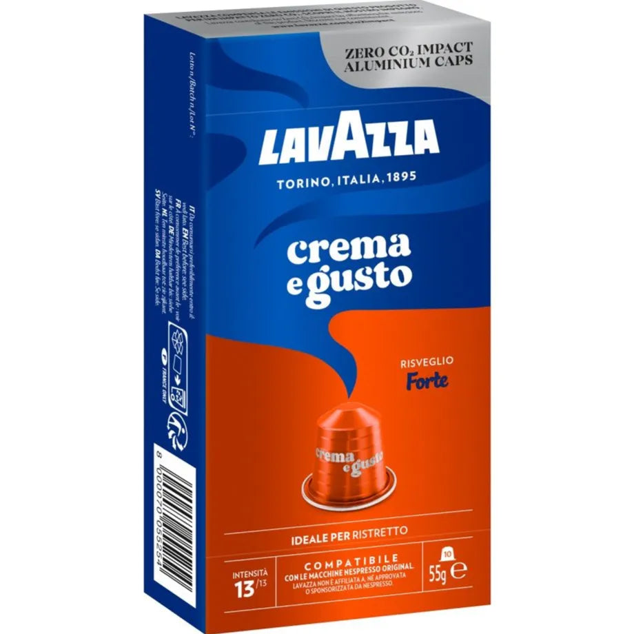 Lavazza Nespresso Aluminum Capsules Crema Gusto Forte, 10X5.5G