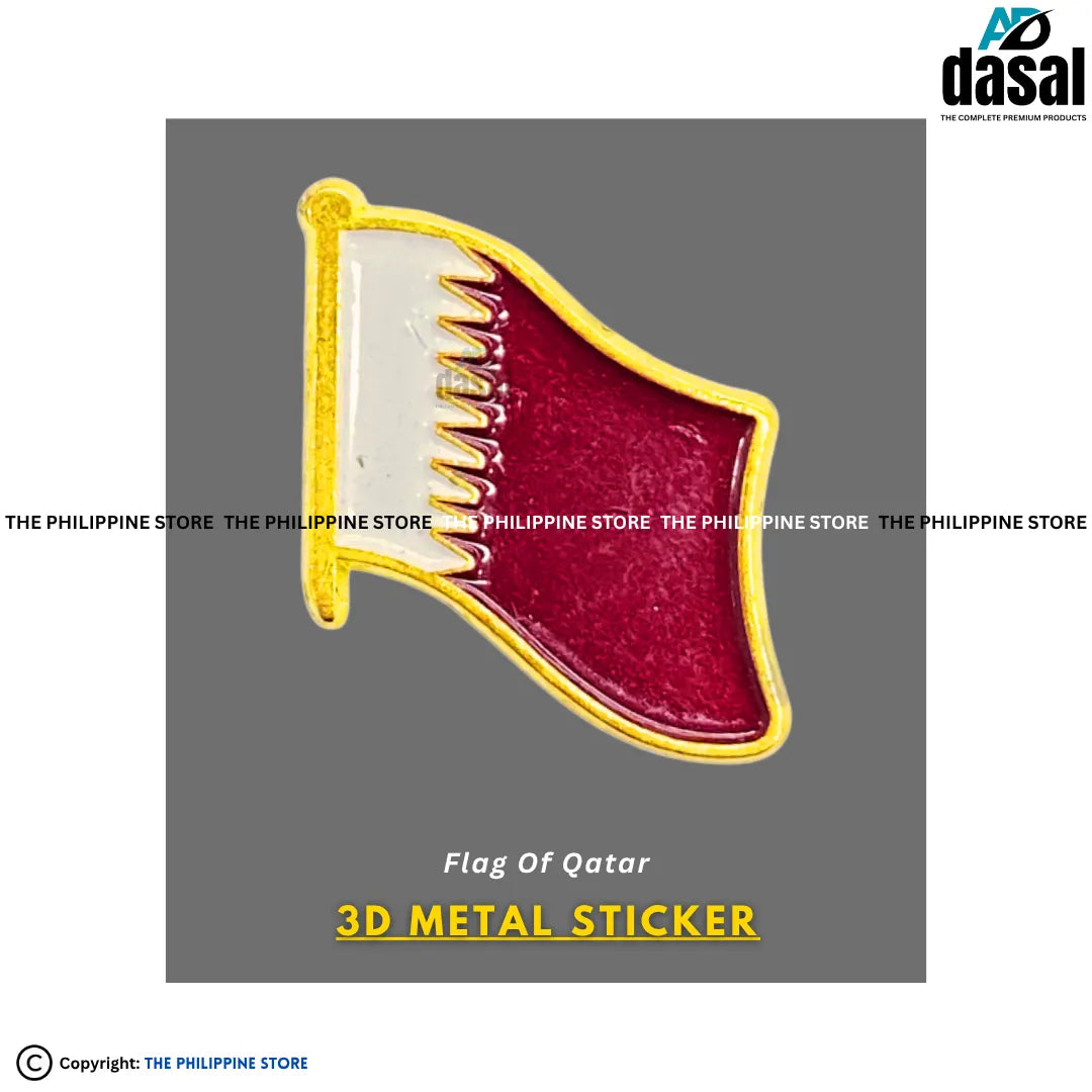 3D Metal Sticker- Flag Of Qatar
