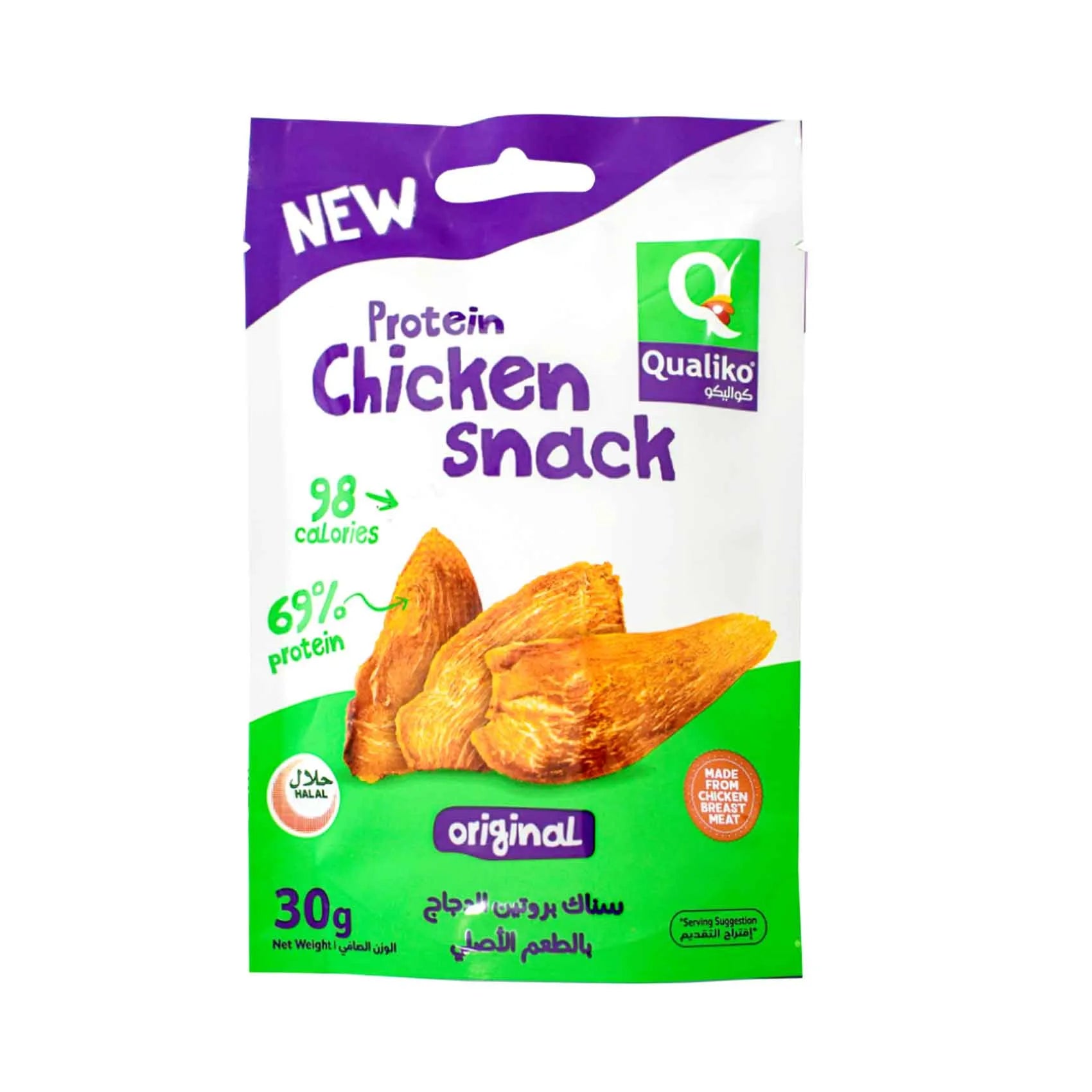 Qualiko Protein Chicken Original Snack, 30G