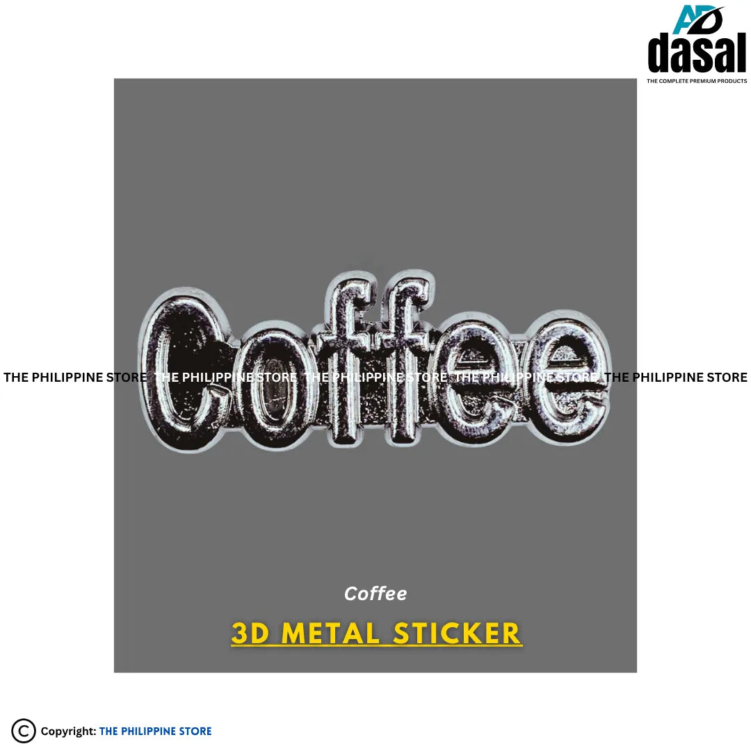 3D Metal Sticker- Coffee