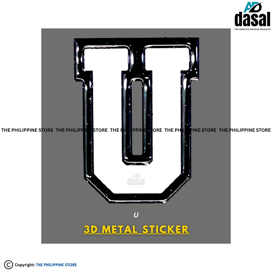3D Metal Sticker- U