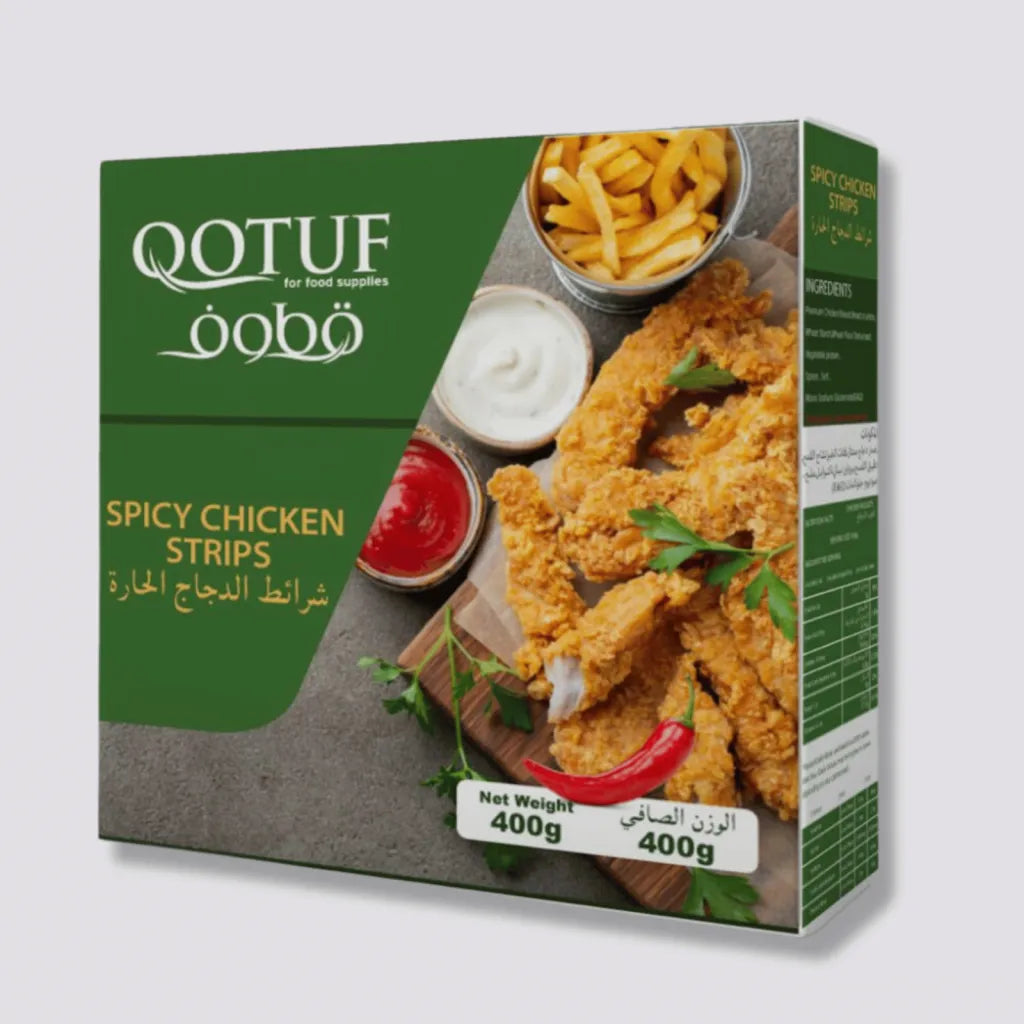 Qotuf Spicy Chicken Strips, 400g