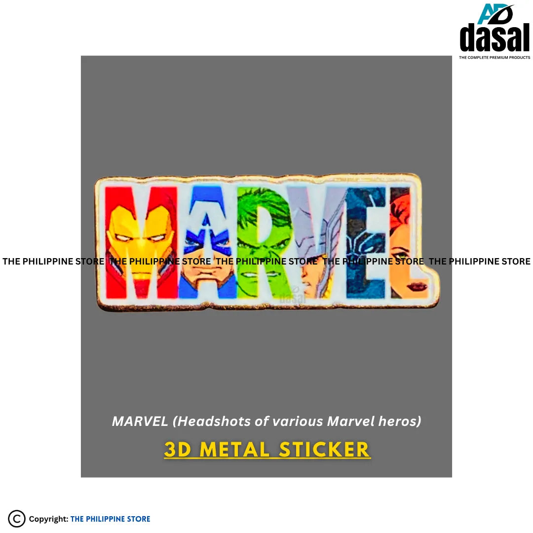 3D Metal Sticker- Marvel (Headshots Of Various Marvel Heros)
