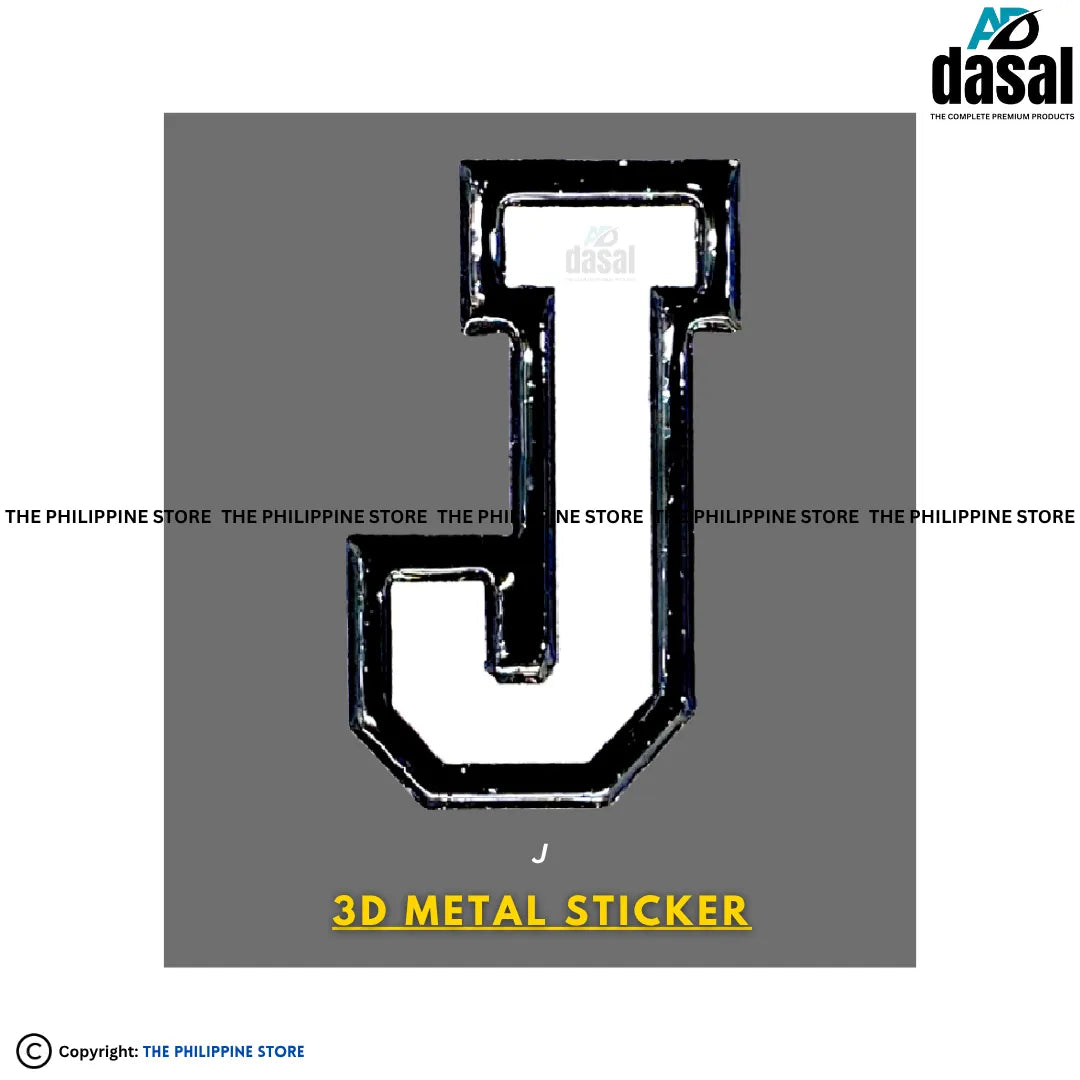 3D Metal Sticker- J