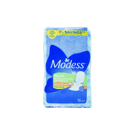 Modess Regular Cottony Soft Cover Non-Wing 12 Pads