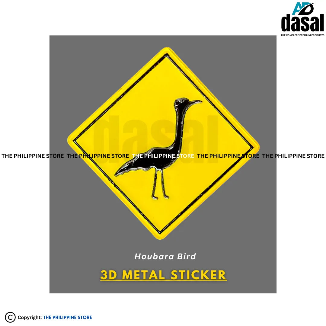 3D Metal Sticker- Houbara Bird
