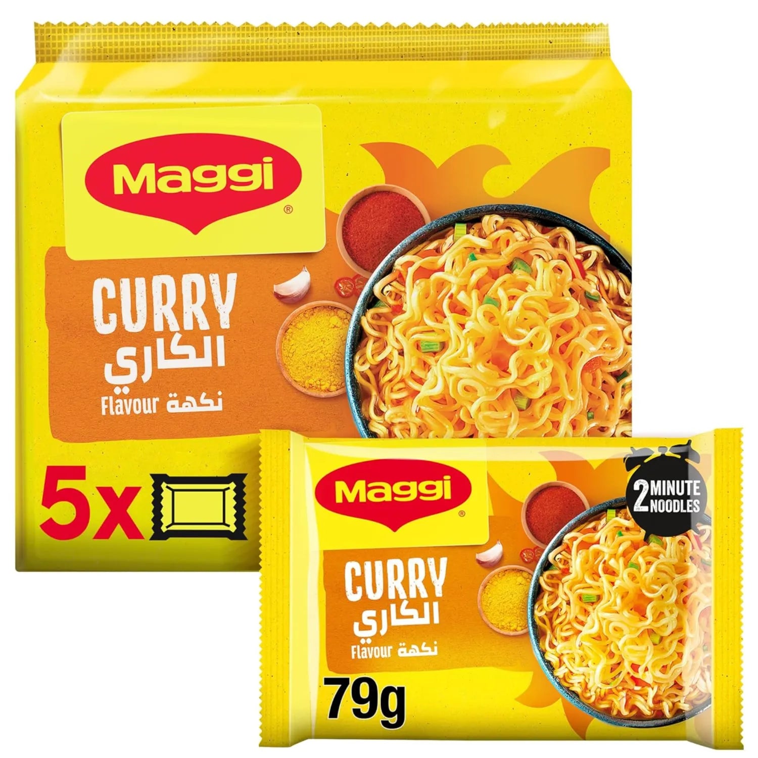 Maggi Curry Flavour Noodle 5X77G