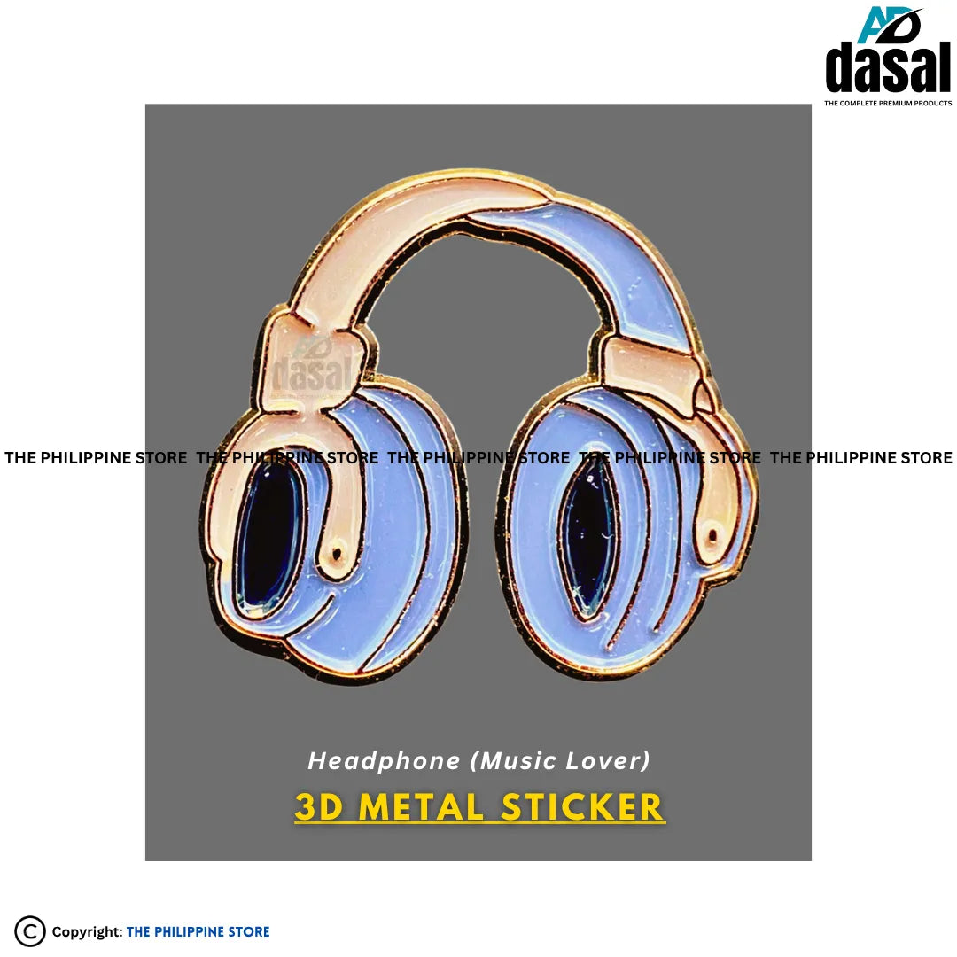 3D Metal Sticker- Headphone (Music Lover)