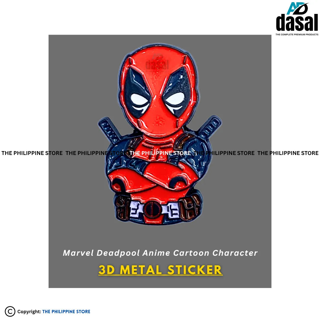 3D Metal Sticker- Marvel Deadpool Anime Cartoon Character