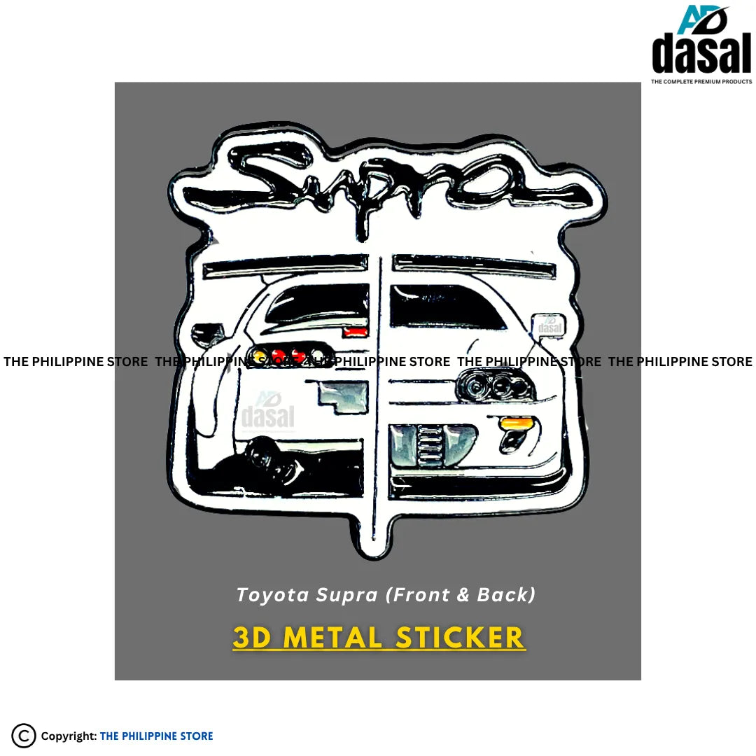 3D Metal Sticker- Toyota Supra (Front & Back)