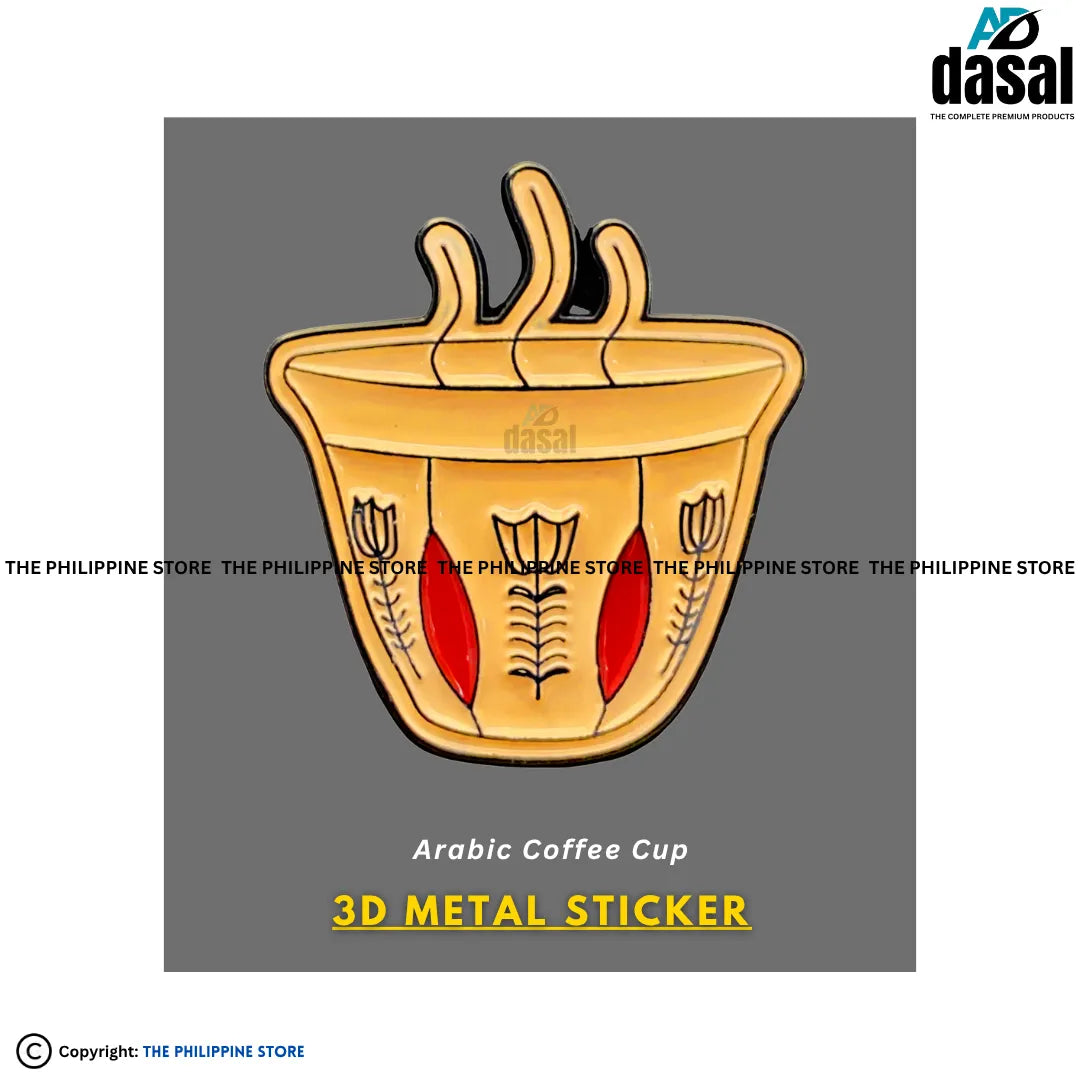 3D Metal Sticker- Arabic Coffee Cup