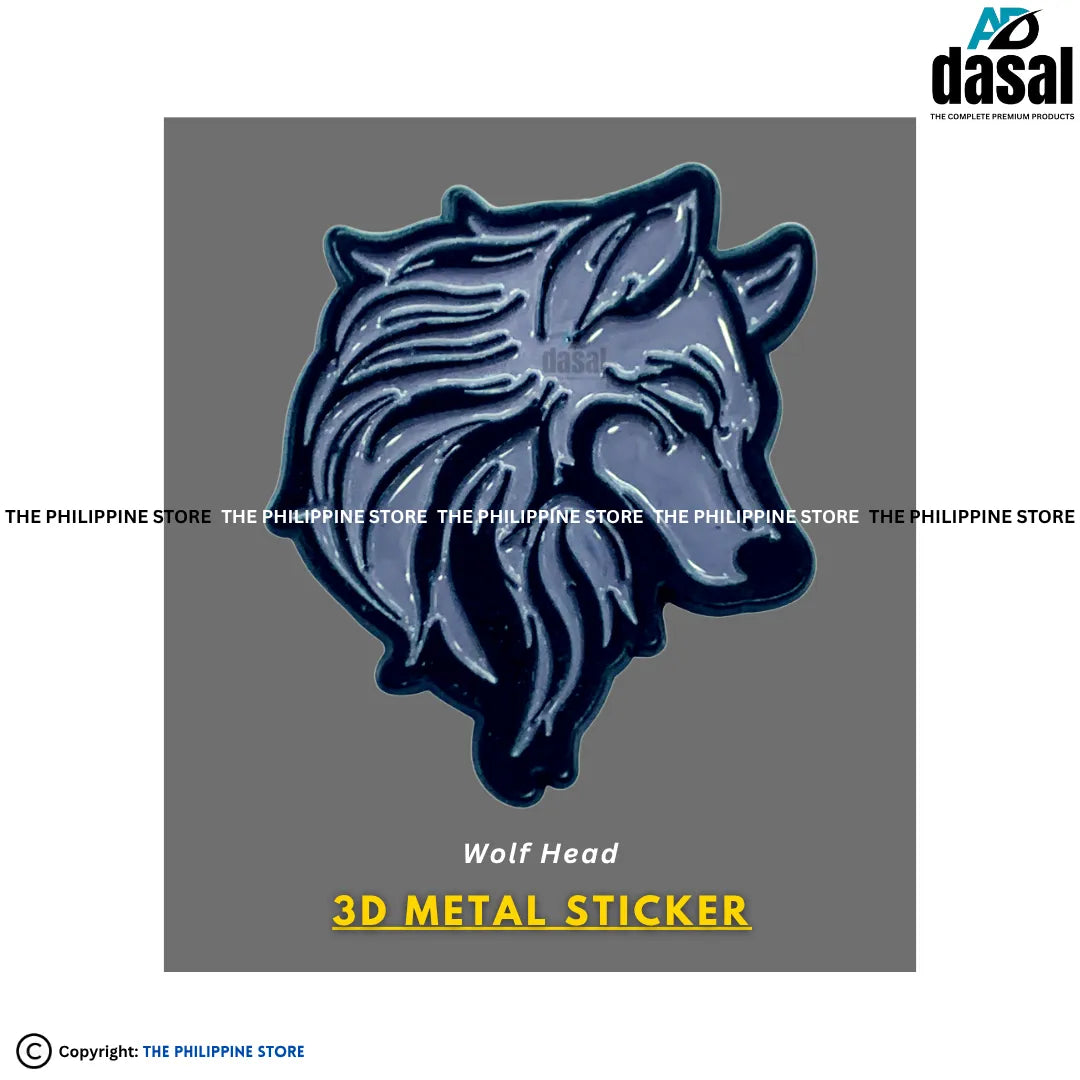 3D Metal Sticker- Wolf Head