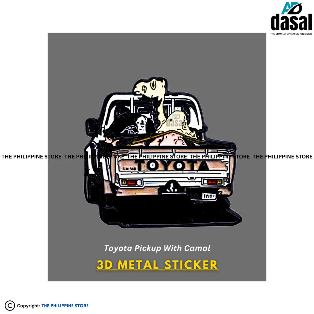 3D Metal Sticker- Toyota Pickup With Camal