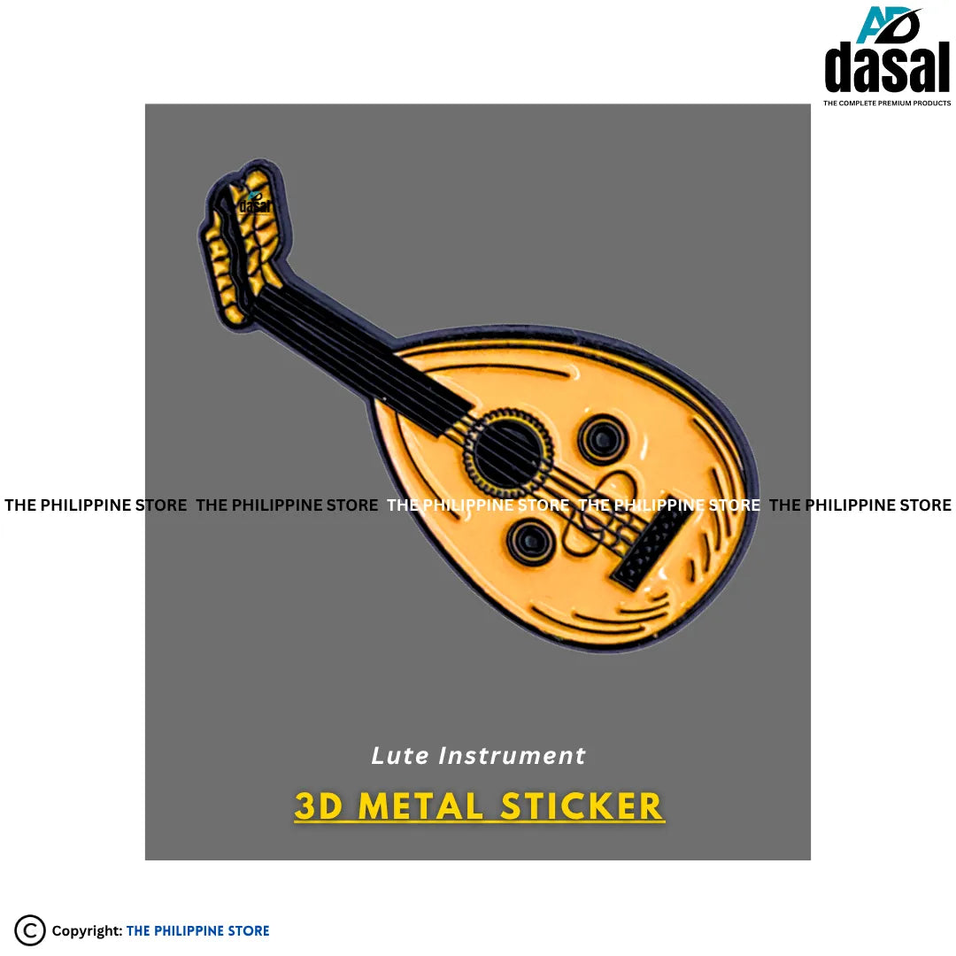 3D Metal Sticker- Lute Instrument
