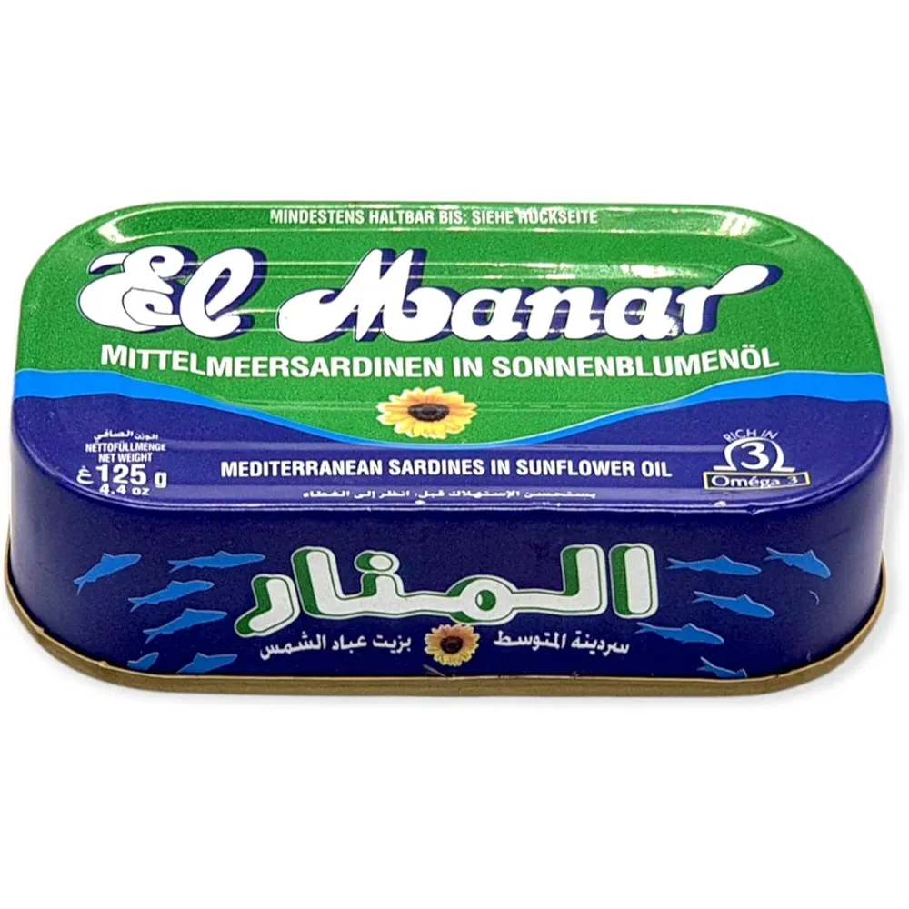 El Manar Mediterranean Sardines in Sunflower Oil 125g