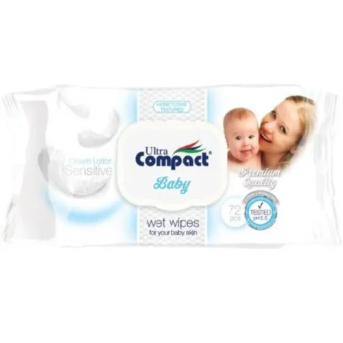 Ultra Compact Sensitive Baby Wipes 72 Pcs