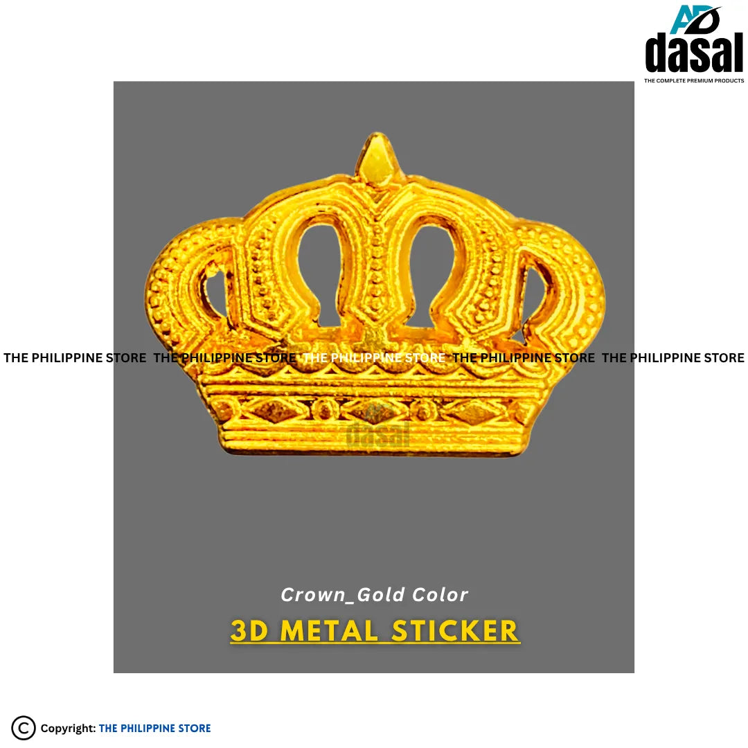 3D Metal Sticker- Crown_Gold Color