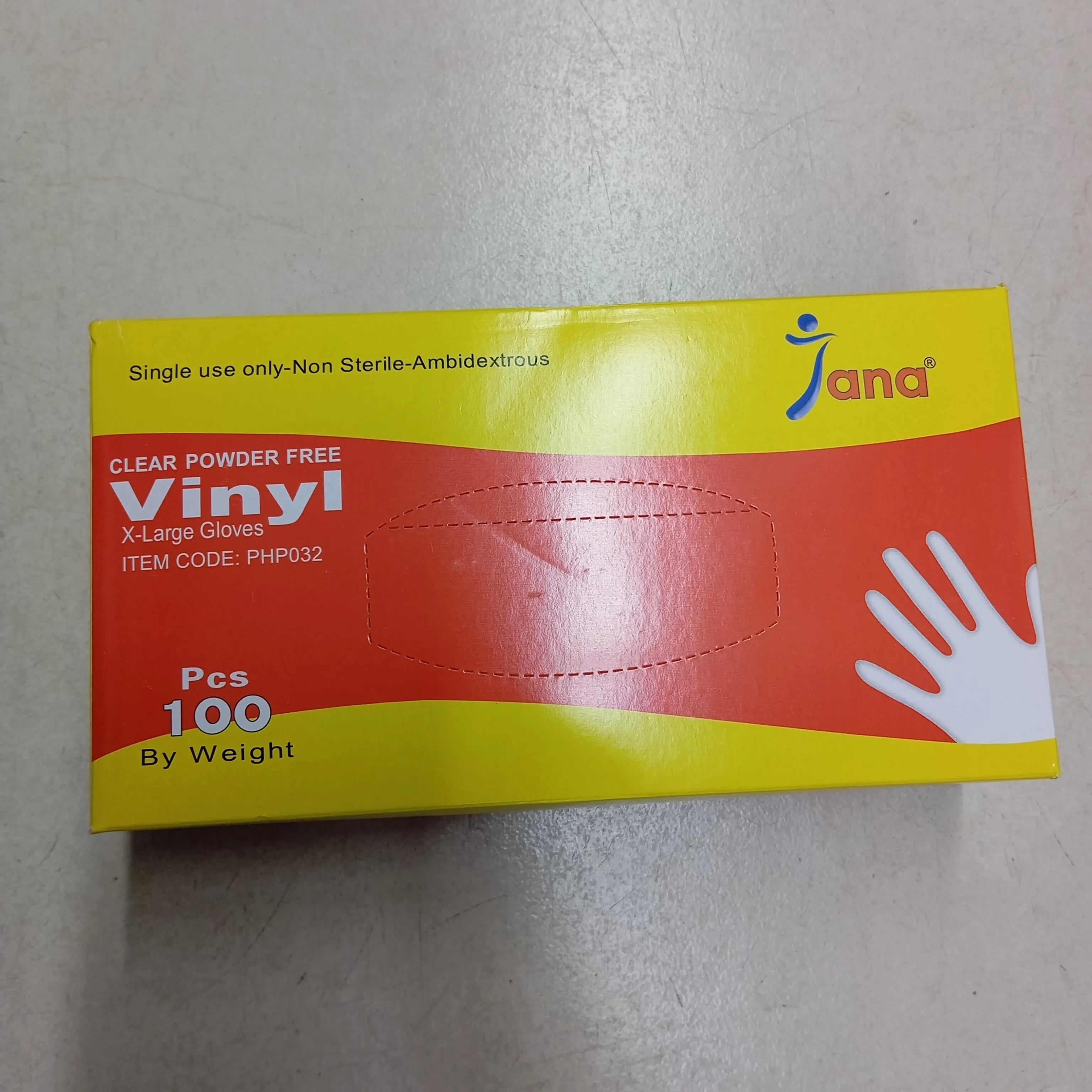 Jana Clear Powder Free Vinyl Extra Large Gloves 100pcs