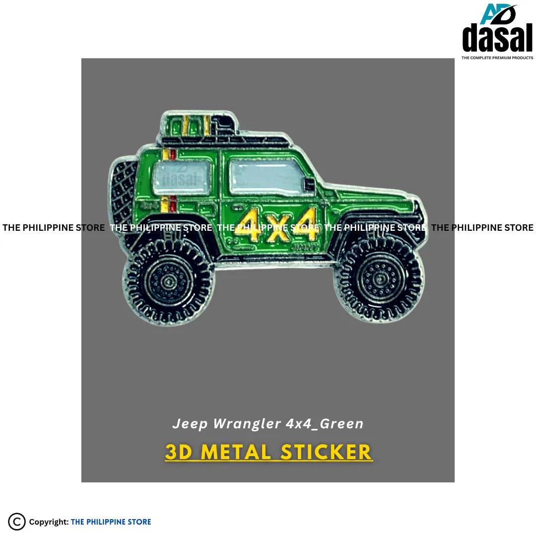 3D Metal Sticker- Jeep Wrangler 4X4_Green