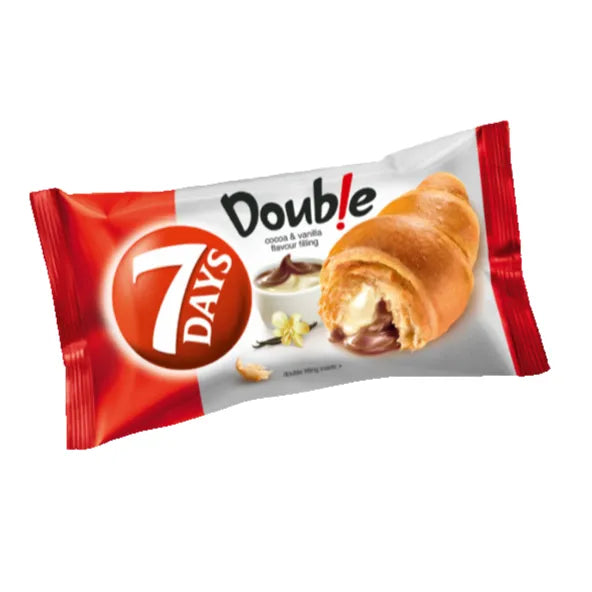 7 Days Double Croissant With Cocoa & Vanilla Filling, 55g