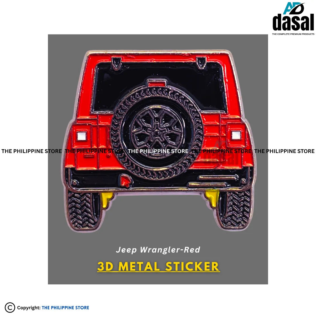 3D Metal Sticker- Jeep Wrangler-Red