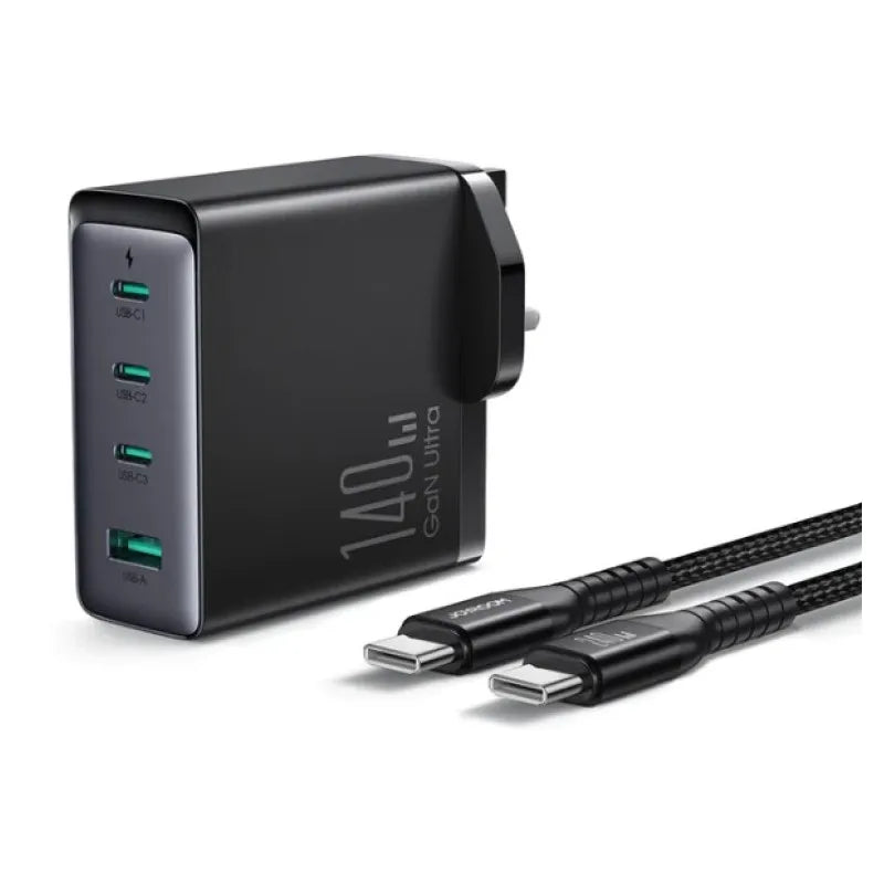 140W 4Port Charger Usb-Cx3 + Usb-A With 140W C-C Pd Cable_1.8M_Black_Hoco. Dc120