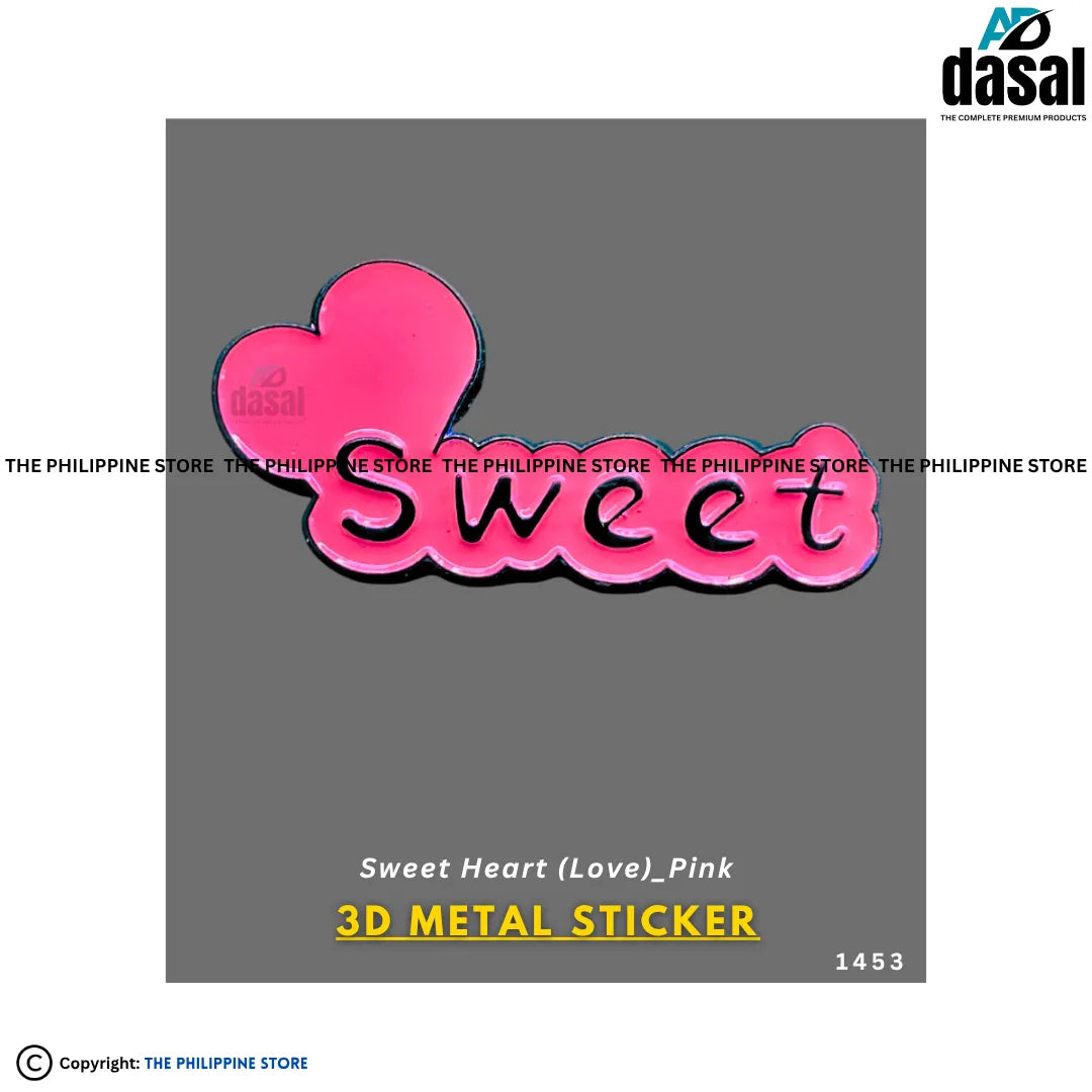 3D Metal Sticker- Sweet Heart (Love)_Pink