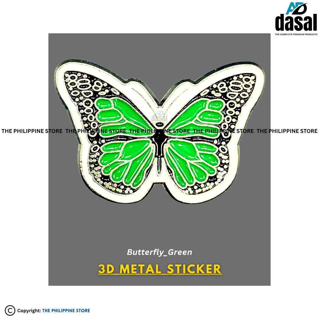 3D Metal Sticker- Butterfly_Green