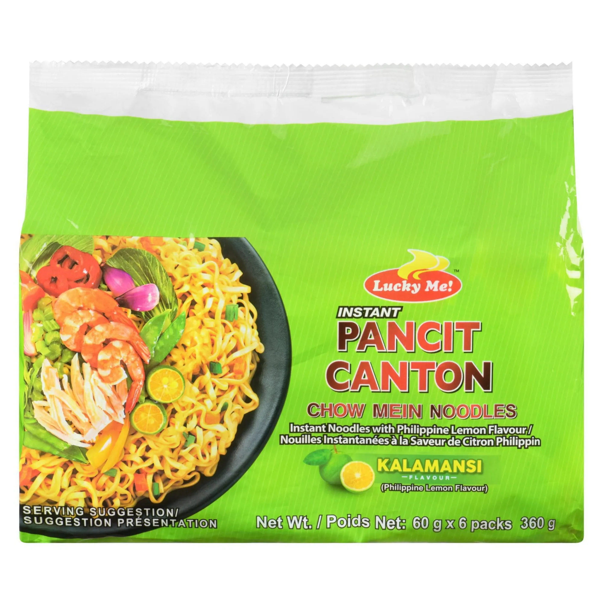 Lucky Me Pancit Canton Kalamansi Flavour Fried Noodles, 6X60G