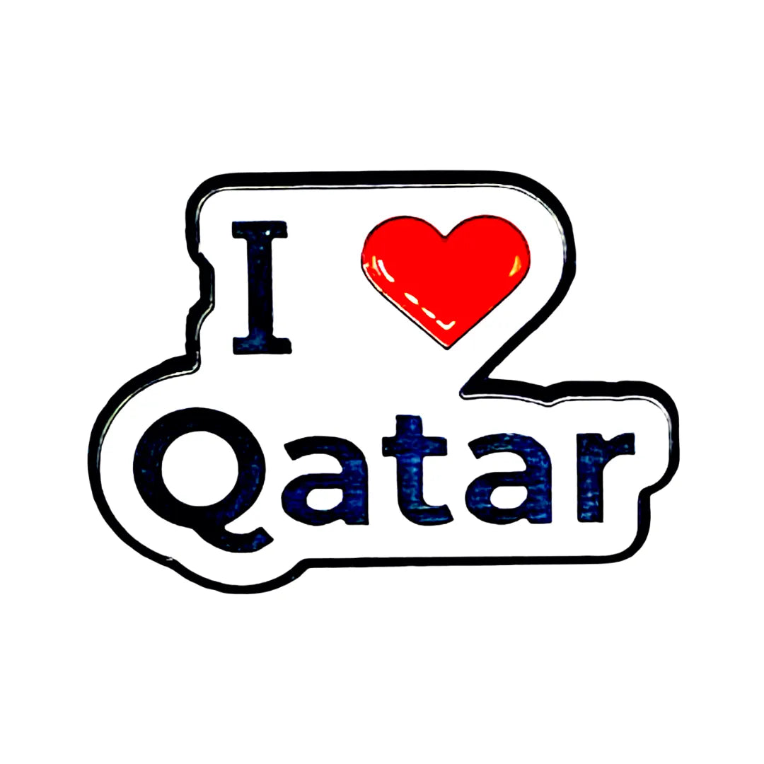 3D Metal Sticker- I Love Qatar