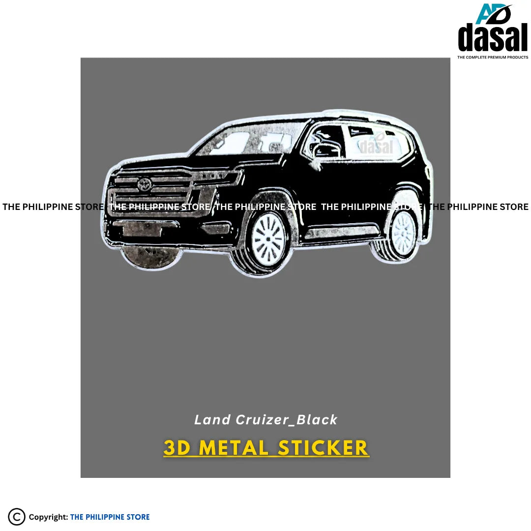 3D Metal Sticker- Land Cruizer_Black