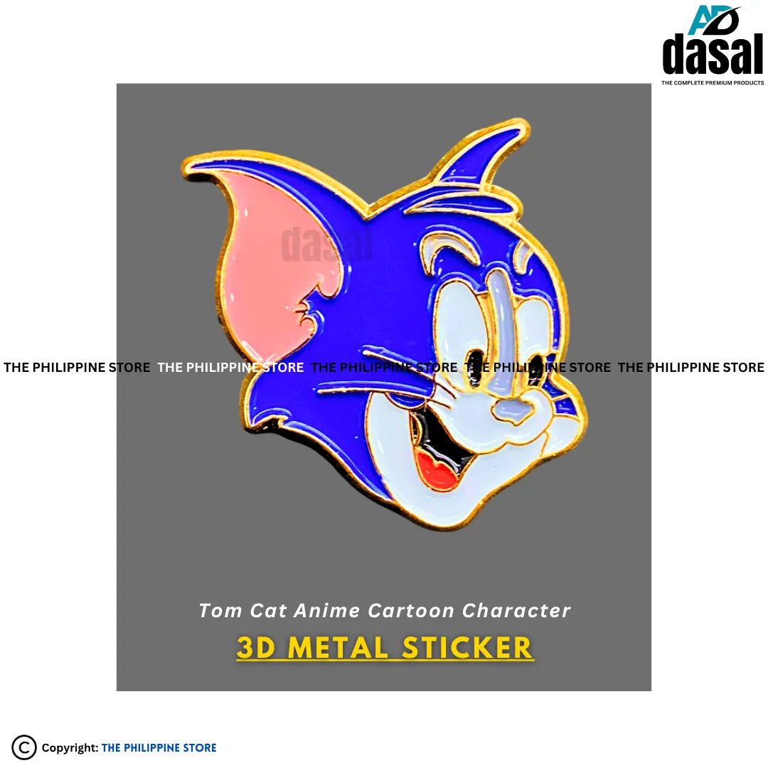 3D Metal Sticker- Tom Cat Anime Cartoon Character