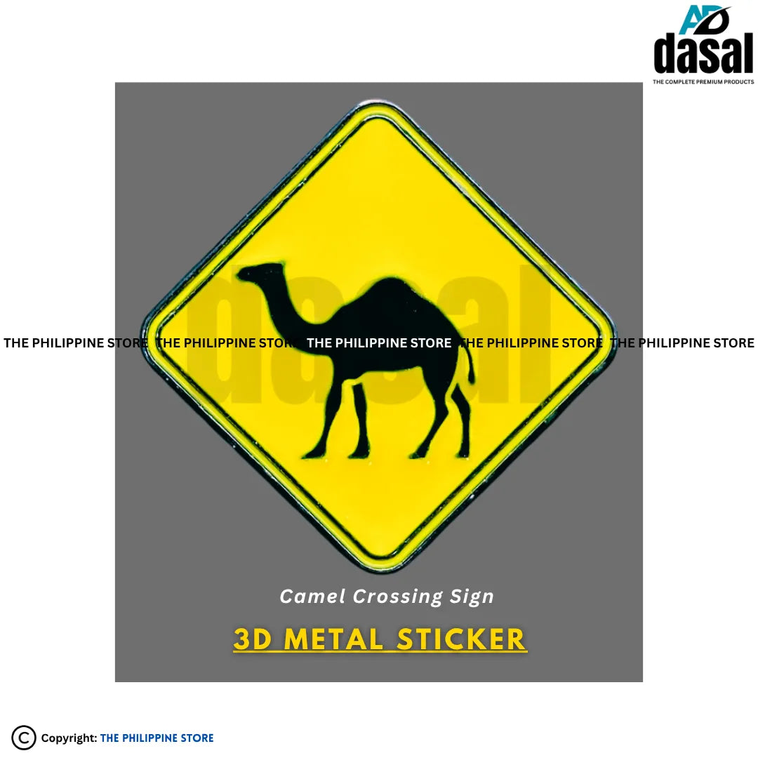 3D Metal Sticker- Camel Crossing Sign