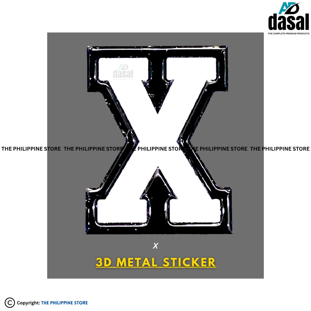 3D Metal Sticker- X