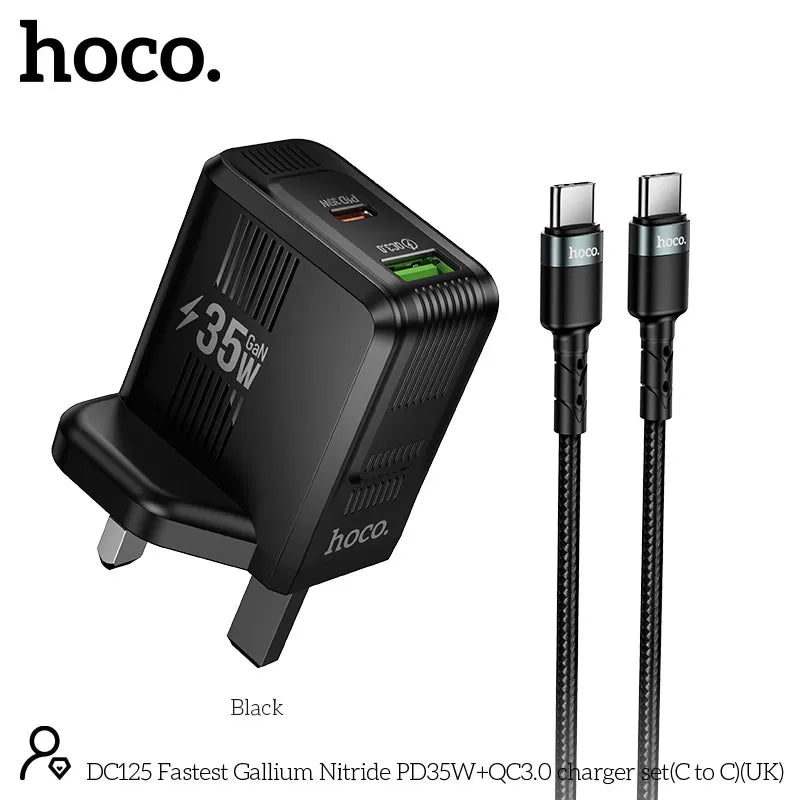 35W A+C Fast Charger With Pd C-C Nylon Cable 1Meter_Hoco. Dc125