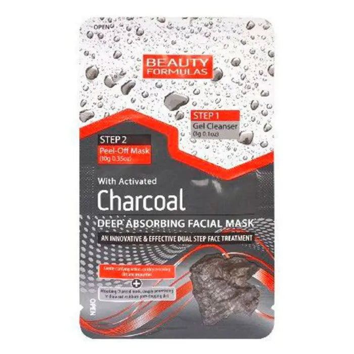 Beauty Formulas Face Mask Charcoal 2 Steps 3g+10g