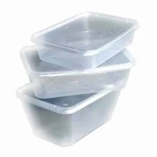 Food Pack Plastic Microwaveable Containers 450ml 5 Pieces