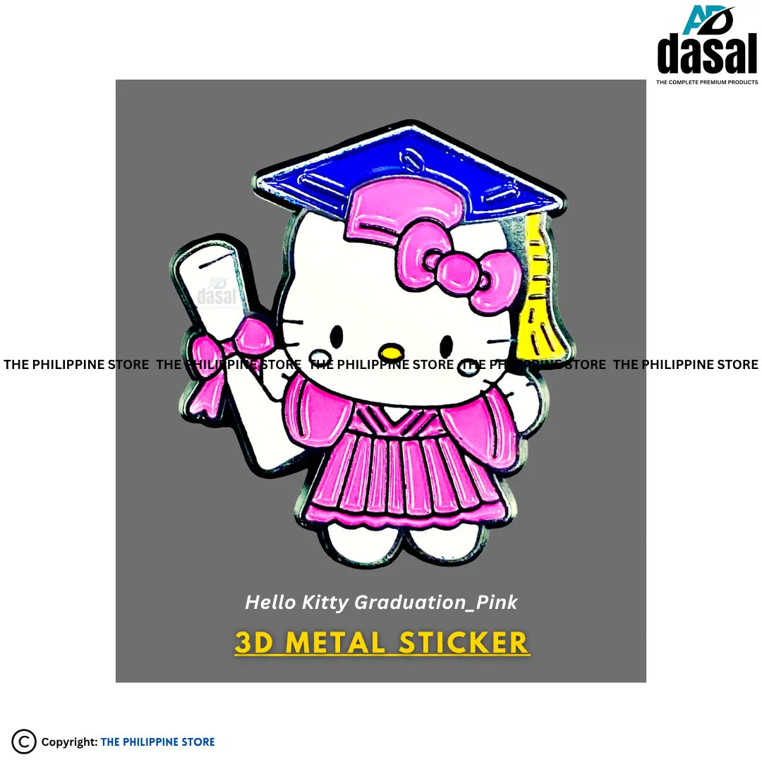 3D Metal Sticker- Hello Kitty Graduation_Pink