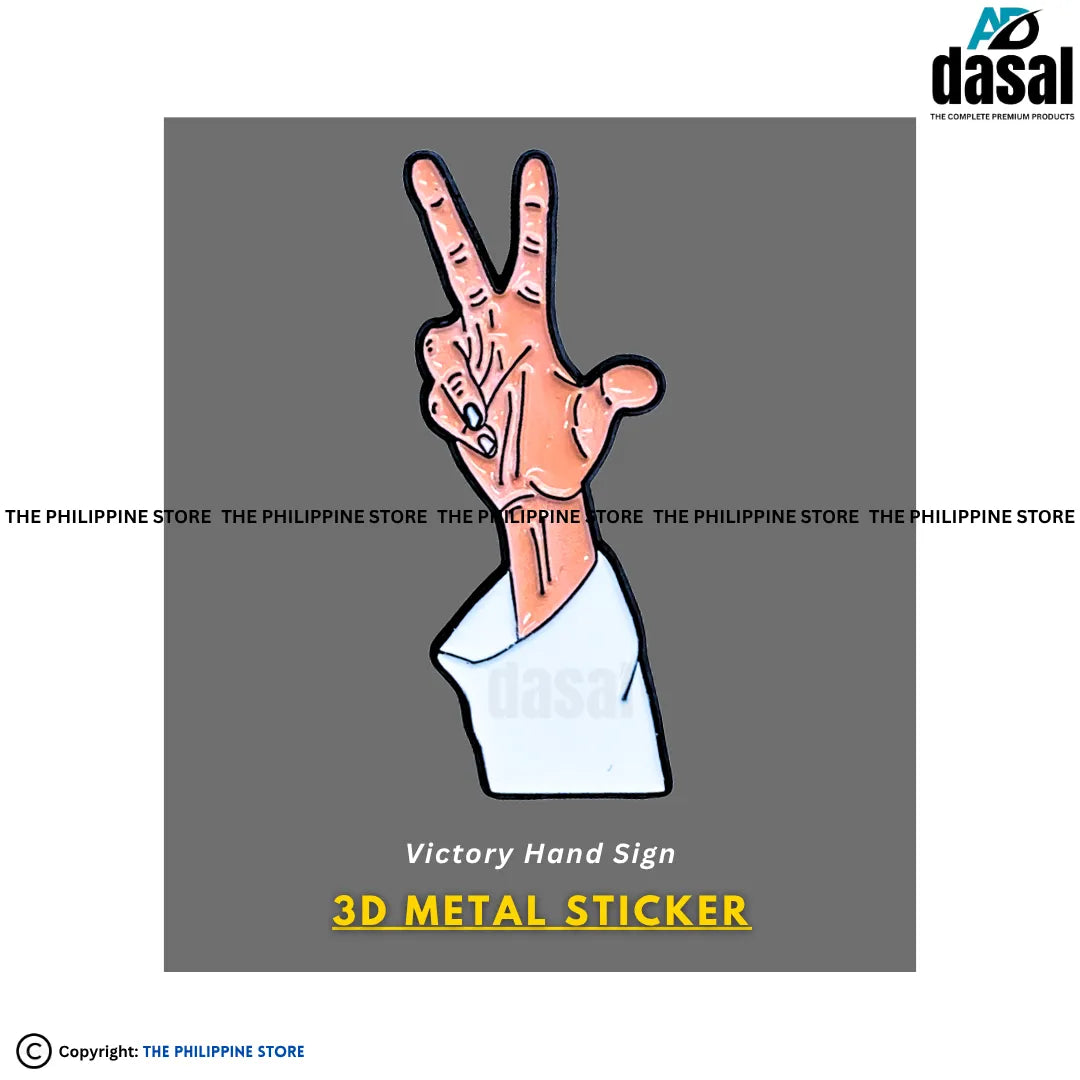 3D Metal Sticker- Victory Sign