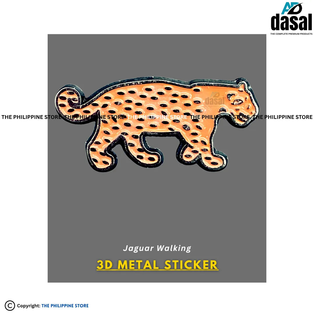3D Metal Sticker- Jaguar Walking