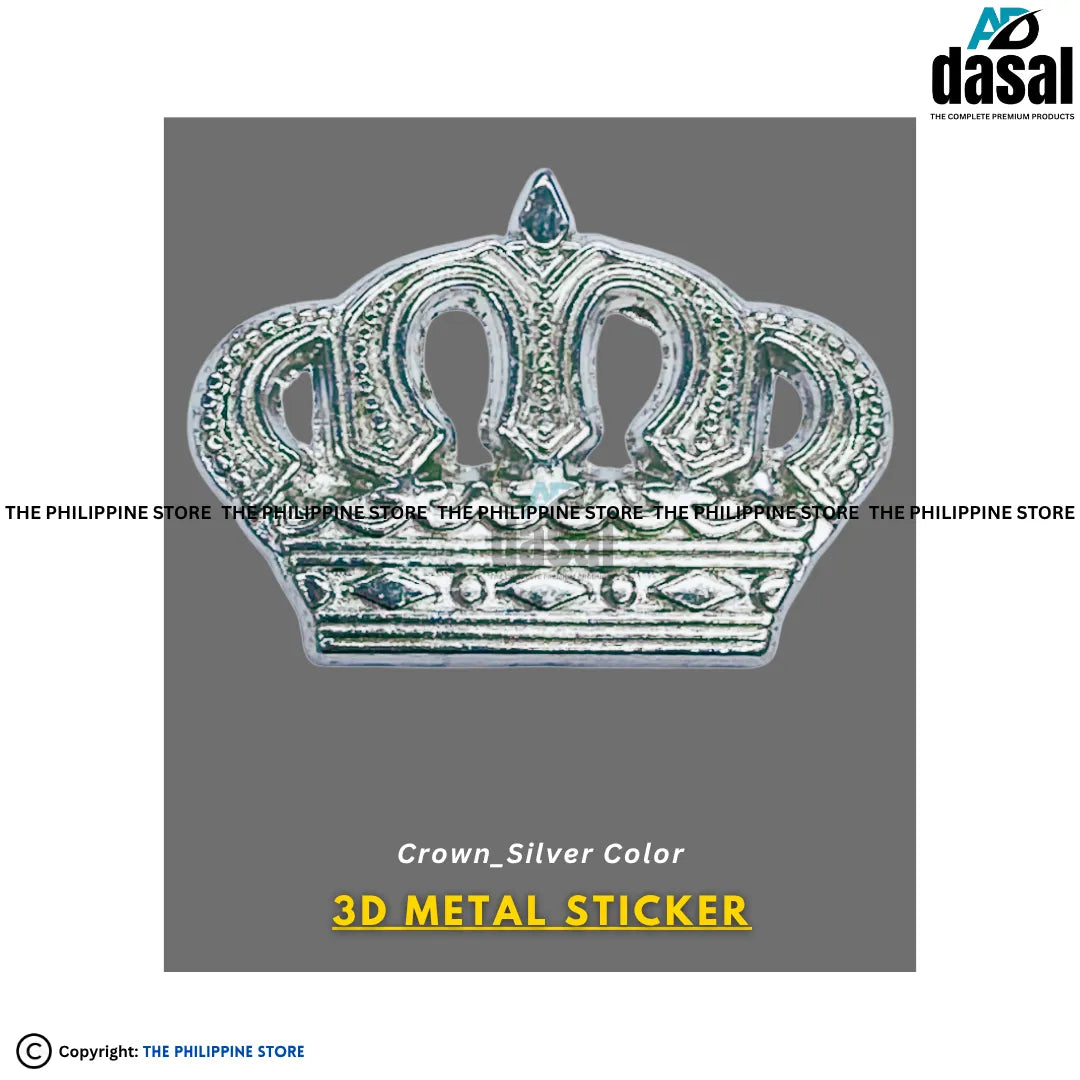 3D Metal Sticker- Crown_Silver Color