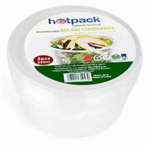 Hotpack Round Microwave Container 250ml 5 Pieces