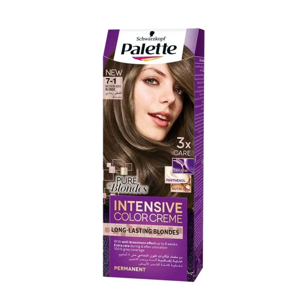 Palette Intensive 7-1 Cool Middle Blonde Permanent Hair Color Kit