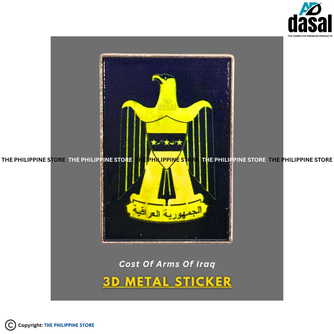 3D Metal Sticker- Cost Of Arms Of Iraq
