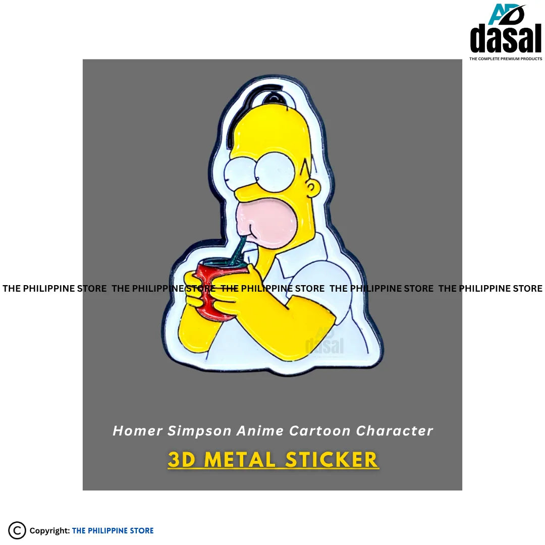 3D Metal Sticker- Homer Simpson Anime Cartoon Character